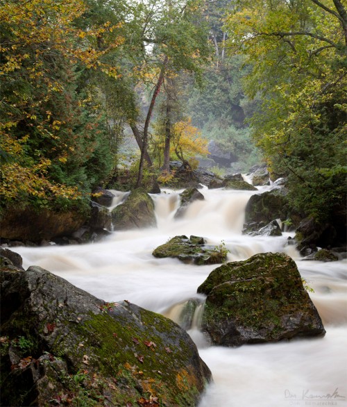lush waterfall river in ontario